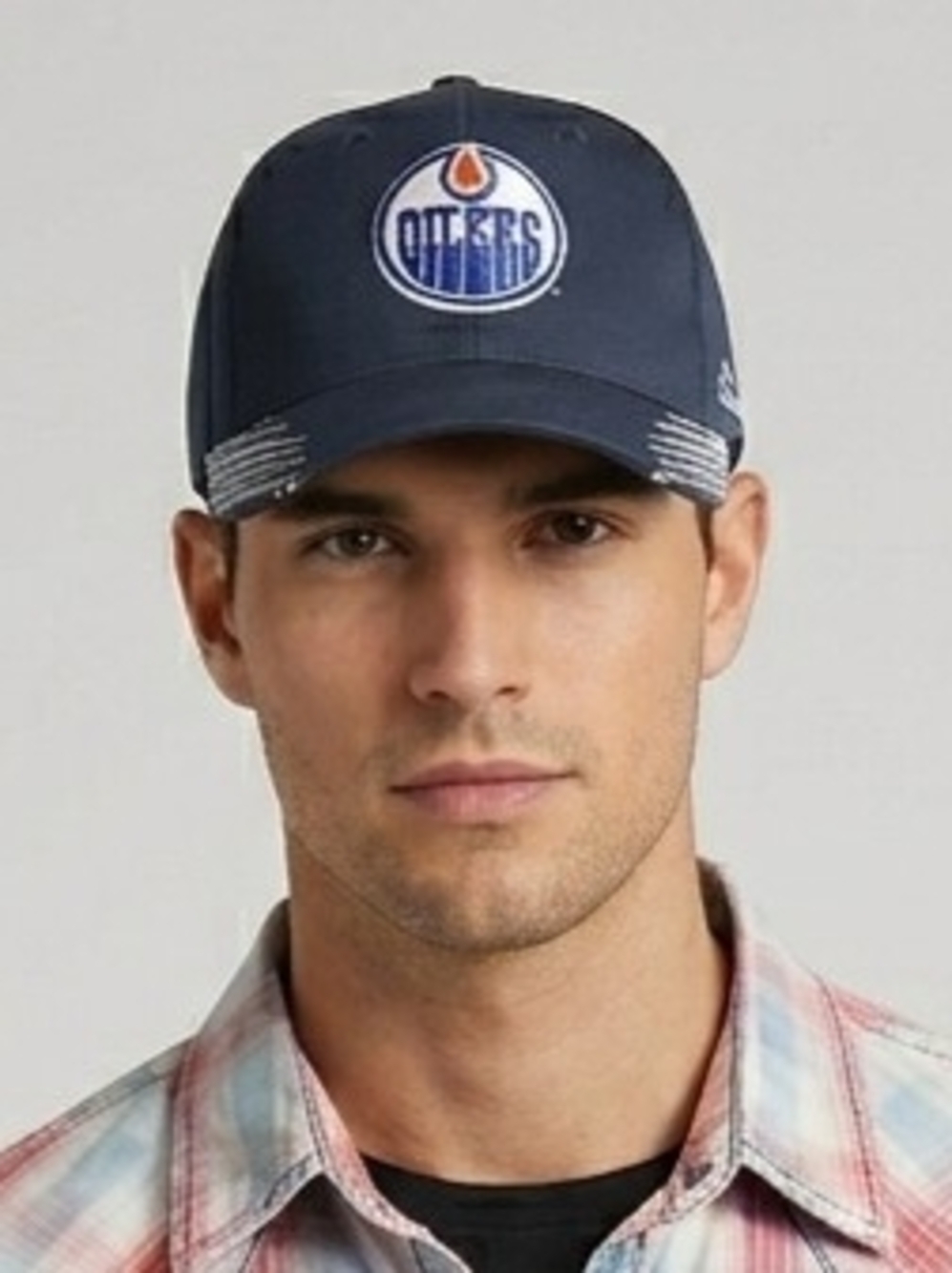 Old Time Hockey Edmonton Oilers Navy Blue Structured Baseball Cap